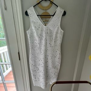 White eyelet dress from Banana Republic